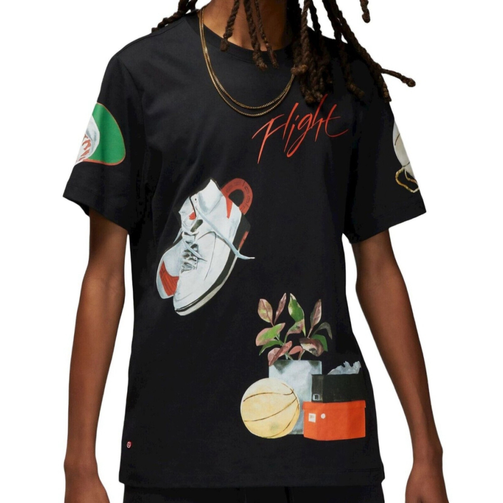Air Jordan Artist Series By Jacob Rochester Graphic Tee T-Shirt Black Medium